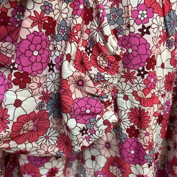 NWT Dokotoo 2X Floral Pink Long Sleeve Dress Tiered Dress - Picture 4 of 6